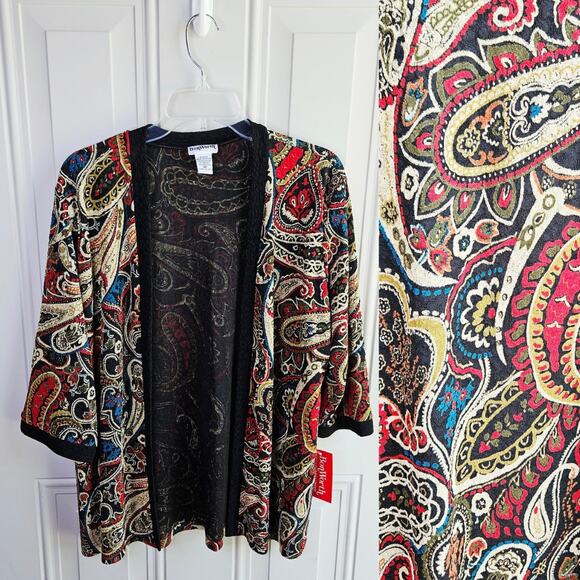 BonWorth Sweaters - Vintage New NWT BonWorth Paisley Print Cardigan Size Medium Petite MP 3/4 Sleeve